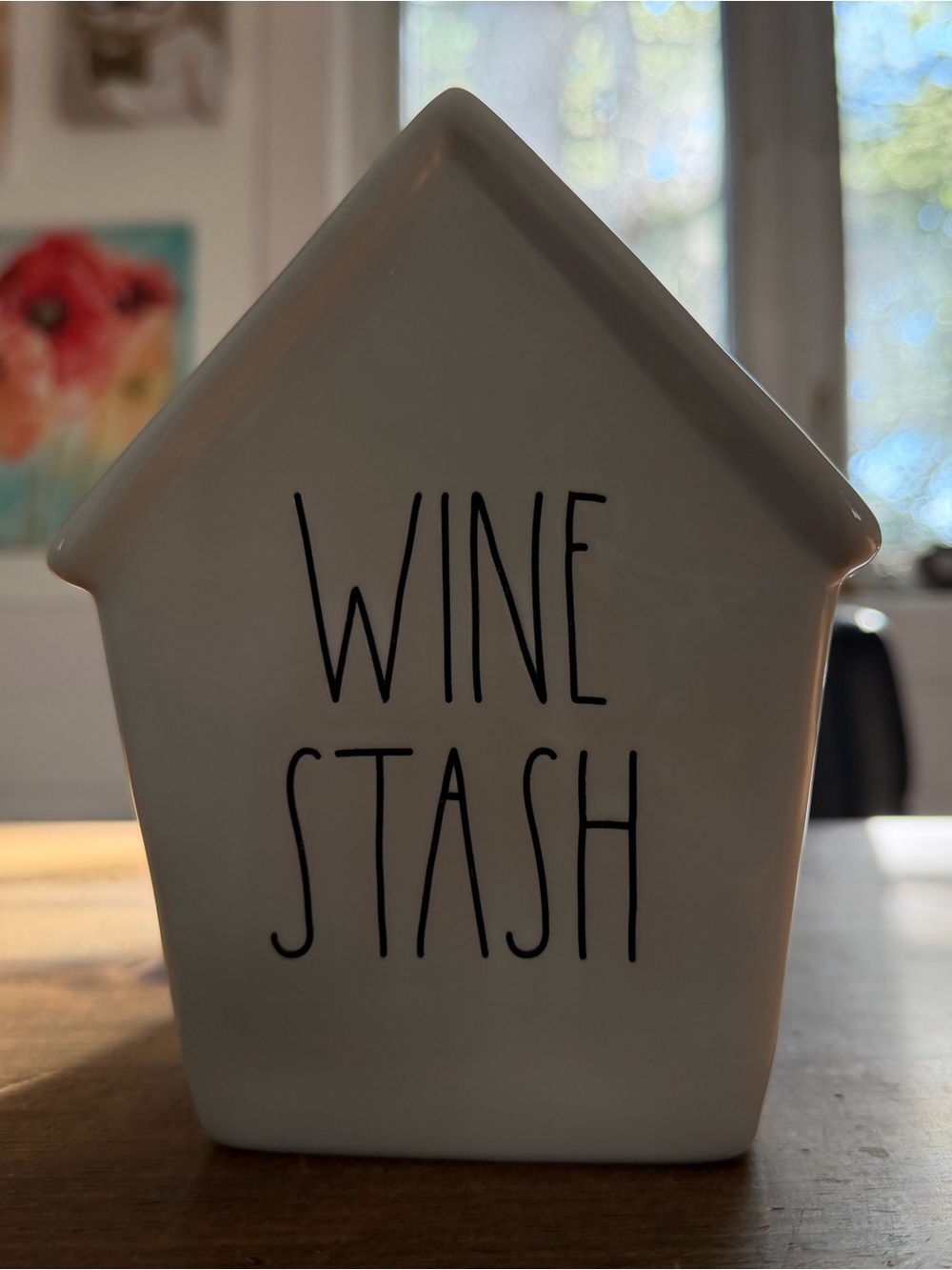 Rae Dunn piggy bank WINE STASH